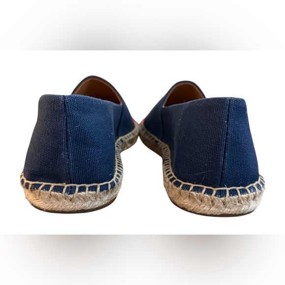 J. Crew NWOT Navy Blue and Pink Espadrille Flats Women’s Size 10 - Picture 2 of 8